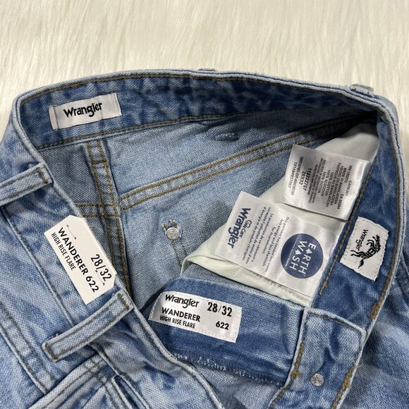 Wrangler Women's Size 28 Tiger Print Wanderer 622 High Rise Flare Denim‎ Jeans - Picture 7 of 11